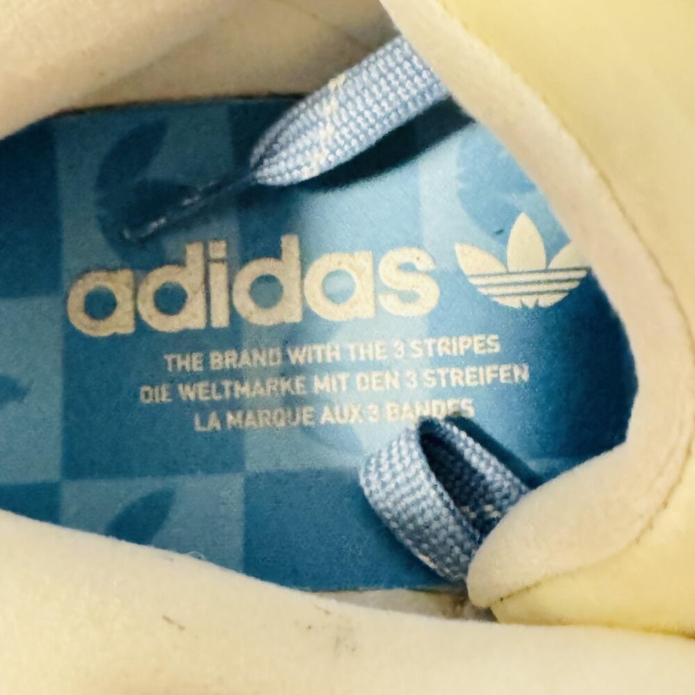 Adidas Originals Shoes Mens 8 White Blue Leather Samba Gum Sole Soccer Sneakers - Picture 9 of 11